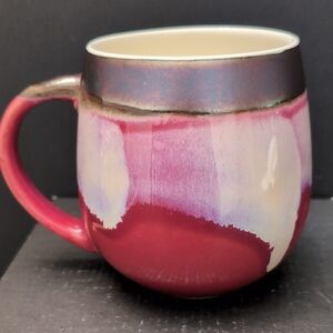 Potters Corner Multi-colored Dip Die Ceramic Coffee Mug.